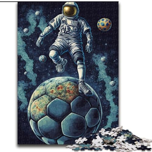 Puzzle für Erwachsene, 1000 Teile Astronaut spielt Fußball, Kartonpuzzle, Größe 26x38cm, anspruchsvolles Denkspiel – entspannendes Spielzeug für Teenager von ZKYUBEK