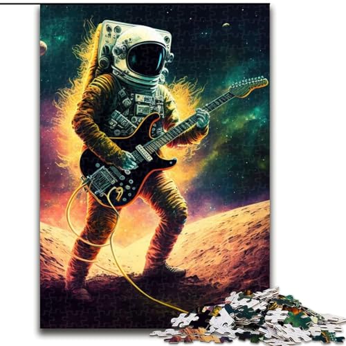 Puzzle für Erwachsene, 1000 Teile Astronaut spielt Gitarre, Kartonpuzzle, Größe 26x38cm, anspruchsvolles Denkspiel – entspannendes Spielzeug für Teenager von ZKYUBEK