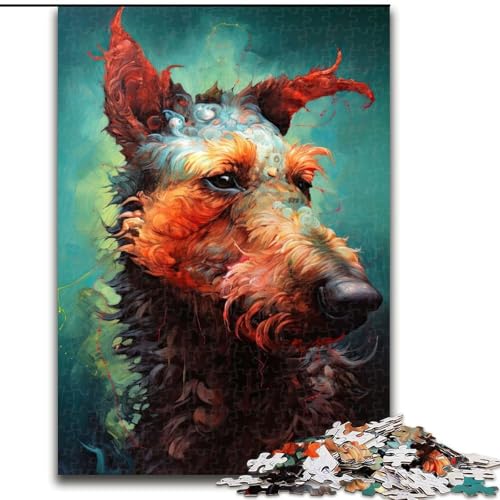 Puzzle für Erwachsene, 1000 Teile Der selbstbewusste Terrier, Holzpuzzle, Größe 50x75cm, anspruchsvolles Denkspiel – entspannendes Spielzeug für Teenager von ZKYUBEK