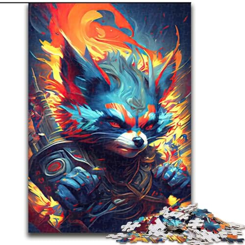 Puzzle für Erwachsene, 1000 Teile Der wütende, mächtige Waschbär, Puzzle für Erwachsene, Größe 26x38cm, für Teenager und Familienspaß – DIY-Denkspiel als Geschenk von ZKYUBEK