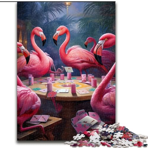 Puzzle für Erwachsene, 1000 Teile Flamingos Spielen Poker, Papppuzzle, Größe 26x38cm, anspruchsvolles DIY-Denkspiel für Teenager Puzzle für Erwachsene, 1000 Teile Flamingos Spielen Poker, Papppuzzle, Größe 26x38cm, anspruchsvolles DIY-Denkspiel für Teenager von ZKYUBEK