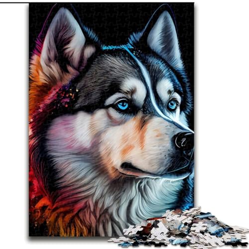 Puzzle für Erwachsene, 1000 Teile Husky, buntes Kartonpuzzle, Größe 26x38cm, anspruchsvolles Denkspiel – entspannendes Spielzeug für Teenager von ZKYUBEK