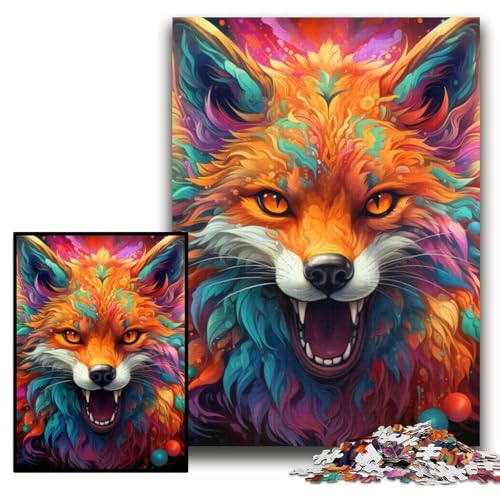 Puzzle für Erwachsene, 1000 farbenfrohe Art Fox-Puzzles aus Pappe, 26x38cm, für Teenager und Familienspaß – DIY-Denkspiel als Geschenk Puzzle für Erwachsene, 1000 farbenfrohe Art Fox-Puzzles aus Pappe, 26x38cm, für Teenager und Familienspaß – DIY-Denkspiel als Geschenk von ZKYUBEK