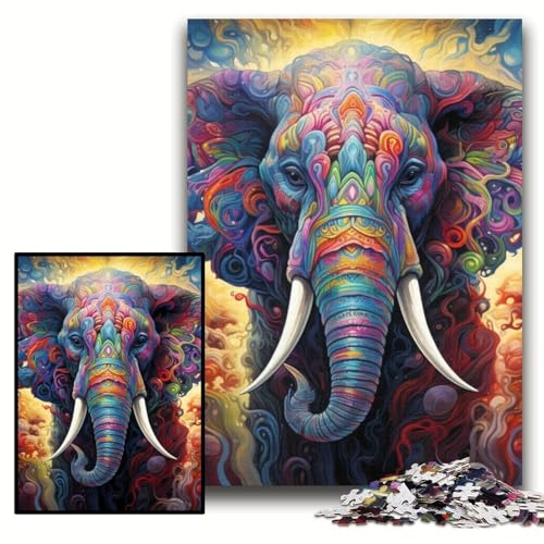 Puzzle für Erwachsene, 1000 farbenfrohe Elefanten-Kunstpuzzles, anspruchsvolle Puzzles, 50x75cm, Lernspielzeug für Teenager, Heim- und Bürodekoration Puzzle für Erwachsene, 1000 farbenfrohe Elefanten-Kunstpuzzles, anspruchsvolle Puzzles, 50x75cm, Lernspielzeug für Teenager, Heim- und Bürodekoration von ZKYUBEK
