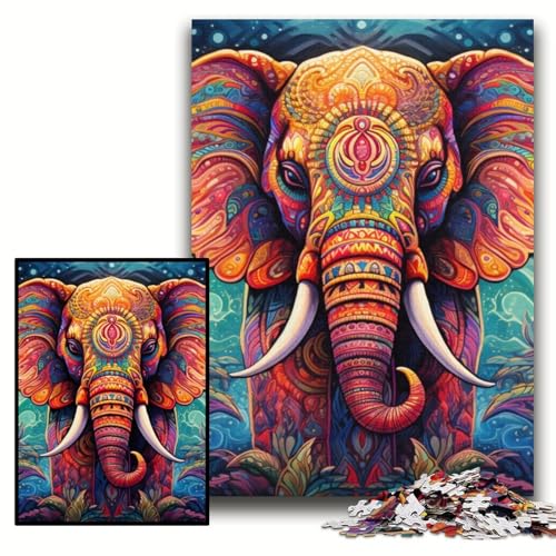 Puzzle für Erwachsene, 1000 farbenfrohe Elefanten-Puzzles aus Holz, 50x75cm, Weihnachten, Halloween, Ostern, Neujahr Puzzle für Erwachsene, 1000 farbenfrohe Elefanten-Puzzles aus Holz, 50x75cm, Weihnachten, Halloween, Ostern, Neujahr von ZKYUBEK