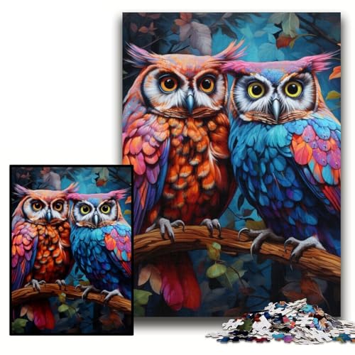 Puzzle für Erwachsene, 1000 farbenfrohe Eulen-Kunstpuzzles, anspruchsvolle Puzzles, 26x38cm, Lernspielzeug für Teenager, Heimbüro-Dekoration Puzzle für Erwachsene, 1000 farbenfrohe Eulen-Kunstpuzzles, anspruchsvolle Puzzles, 26x38cm, Lernspielzeug für Teenager, Heimbüro-Dekoration von ZKYUBEK