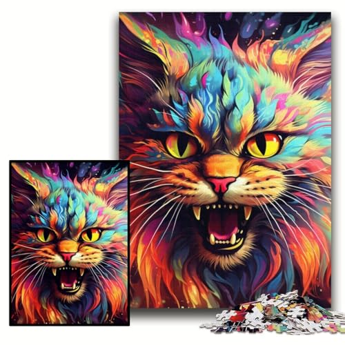 Puzzle für Erwachsene, 1000 farbenfrohe Kunst-Puzzles mit Psychedelischer Katze, Holzpuzzles, 50x75cm, für Teenager und Familienspaß – DIY-Denkspiel als Geschenk Puzzle für Erwachsene, 1000 farbenfrohe Kunst-Puzzles mit Psychedelischer Katze, Holzpuzzles, 50x75cm, für Teenager und Familienspaß – DIY-Denkspiel als Geschenk von ZKYUBEK