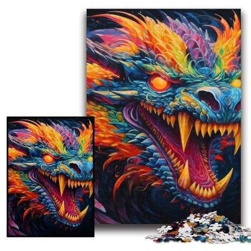 Puzzle für Erwachsene, 1000 farbenfrohe Kunstdrachen, anspruchsvolle Puzzles, 50x75cm, Lernspielzeug für Teenager, Heimbüro-Dekor Puzzle für Erwachsene, 1000 farbenfrohe Kunstdrachen, anspruchsvolle Puzzles, 50x75cm, Lernspielzeug für Teenager, Heimbüro-Dekor von ZKYUBEK