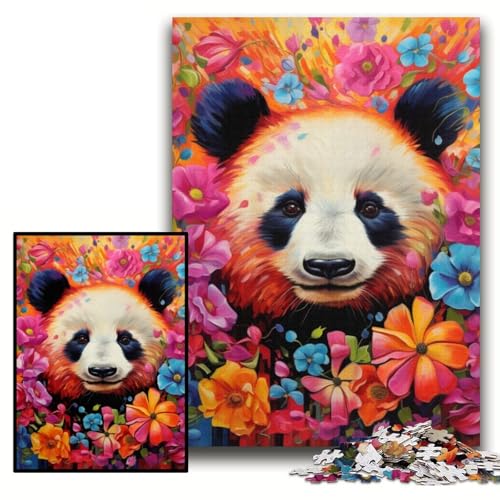 Puzzle für Erwachsene, 1000 farbenfrohe Panda-Puzzles aus Pappe, 26x38cm, für Teenager und Familienspaß – DIY-Denkspiel als Geschenk von ZKYUBEK