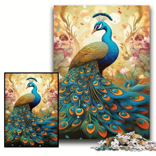 Puzzle für Erwachsene, 1000 farbenfrohe Pfauen-Puzzles aus Holz, 50x75cm, für Teenager und Familienspaß – DIY-Denkspiel als Geschenk Puzzle für Erwachsene, 1000 farbenfrohe Pfauen-Puzzles aus Holz, 50x75cm, für Teenager und Familienspaß – DIY-Denkspiel als Geschenk von ZKYUBEK