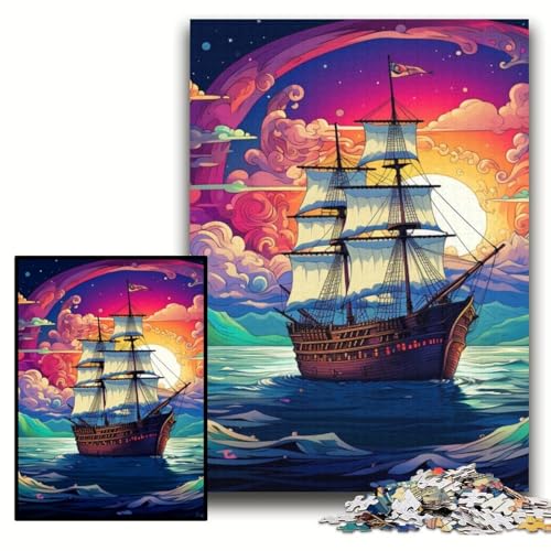 Puzzle für Erwachsene, 1000 farbenfrohe Piratenschiff-Puzzles aus Holz, 50x75cm, für Teenager und Familienspaß – DIY-Denkspiel als Geschenk Puzzle für Erwachsene, 1000 farbenfrohe Piratenschiff-Puzzles aus Holz, 50x75cm, für Teenager und Familienspaß – DIY-Denkspiel als Geschenk von ZKYUBEK