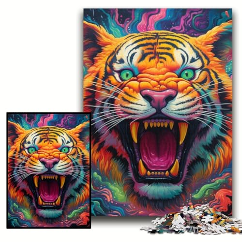 Puzzle für Erwachsene, 1000 farbenfrohe Tiger-Kunst, anspruchsvolle Puzzles, 50x75cm, Lernspielzeug für Teenager, Heim- und Bürodekoration Puzzle für Erwachsene, 1000 farbenfrohe Tiger-Kunst, anspruchsvolle Puzzles, 50x75cm, Lernspielzeug für Teenager, Heim- und Bürodekoration von ZKYUBEK