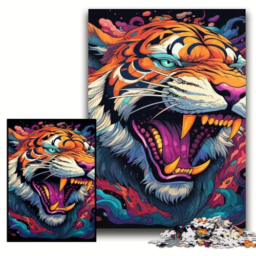 Puzzle für Erwachsene, 1000 farbenfrohe Tiger-Kunst, anspruchsvolle Puzzles, 50x75cm, Lernspielzeug für Teenager, Heim- und Bürodekoration Puzzle für Erwachsene, 1000 farbenfrohe Tiger-Kunst, anspruchsvolle Puzzles, 50x75cm, Lernspielzeug für Teenager, Heim- und Bürodekoration von ZKYUBEK