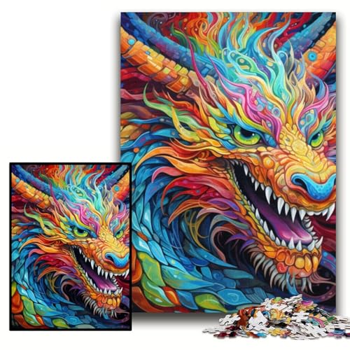 Puzzle für Erwachsene, 1000 farbenfrohe chinesische Drachen, anspruchsvolle Puzzles, 26x38cm, Lernspielzeug für Teenager, Heim- und Bürodekoration Puzzle für Erwachsene, 1000 farbenfrohe chinesische Drachen, anspruchsvolle Puzzles, 26x38cm, Lernspielzeug für Teenager, Heim- und Bürodekoration von ZKYUBEK