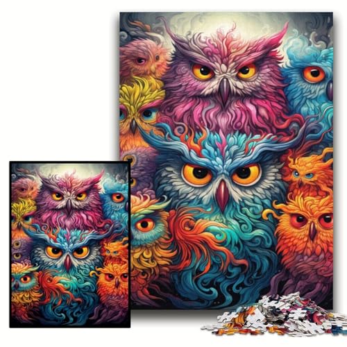 Puzzle für Erwachsene, 1000 farbige Eulen-Holzpuzzles, 50x75cm, für Teenager und Familienspaß – DIY-Denkspiel als Geschenk Puzzle für Erwachsene, 1000 farbige Eulen-Holzpuzzles, 50x75cm, für Teenager und Familienspaß – DIY-Denkspiel als Geschenk von ZKYUBEK