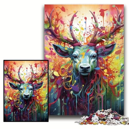 Puzzle für Erwachsene, 1000 psychedelische Hirsche, anspruchsvolle Puzzles, 50x75cm, Lernspielzeug für Teenager, Heim- und Bürodekoration Puzzle für Erwachsene, 1000 psychedelische Hirsche, anspruchsvolle Puzzles, 50x75cm, Lernspielzeug für Teenager, Heim- und Bürodekoration von ZKYUBEK
