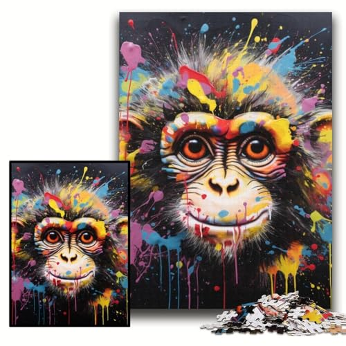 Puzzle für Erwachsene, 1000-teiliges Affenpuzzle für Erwachsene, 50x75cm, Eltern, Partner, Freunde – ab 14 Jahren von ZKYUBEK