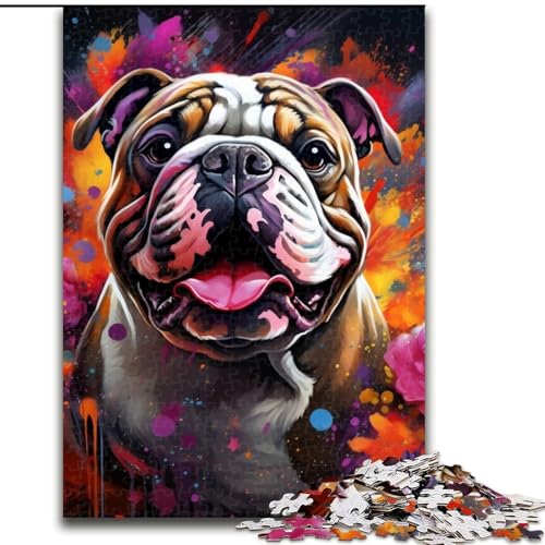 Puzzle für Erwachsene, 1000-teiliges Bulldoggen-Puzzle für Erwachsene, Größe 26x38cm, anspruchsvolles Denkspiel – entspannendes Spielzeug für Teenager von ZKYUBEK
