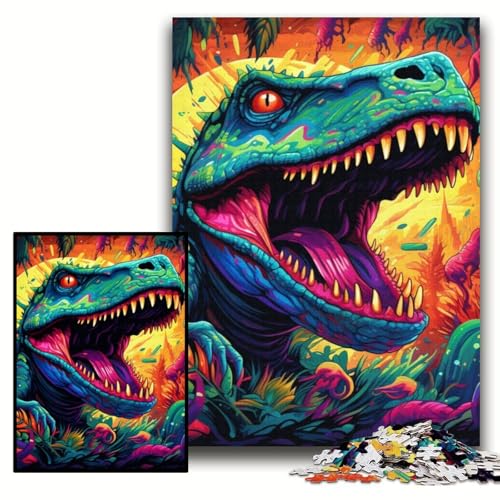 Puzzle für Erwachsene, 1000-teiliges Dinosaurier-Kunst-Holzpuzzle für Erwachsene, 50x75cm, interaktives Familienspiel, Gehirn-Herausforderung, Lernspielzeug Puzzle für Erwachsene, 1000-teiliges Dinosaurier-Kunst-Holzpuzzle für Erwachsene, 50x75cm, interaktives Familienspiel, Gehirn-Herausforderung, Lernspielzeug von ZKYUBEK