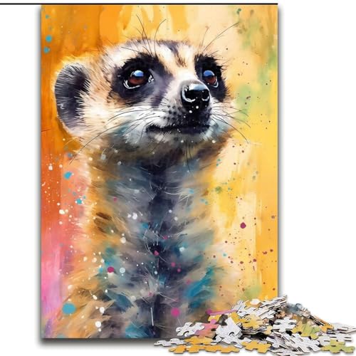 Puzzle für Erwachsene, 1000-teiliges Erdmännchen-Malpuzzle aus Karton, Größe 26x38cm, anspruchsvolles Denkspiel – entspannendes Spielzeug für Teenager von ZKYUBEK