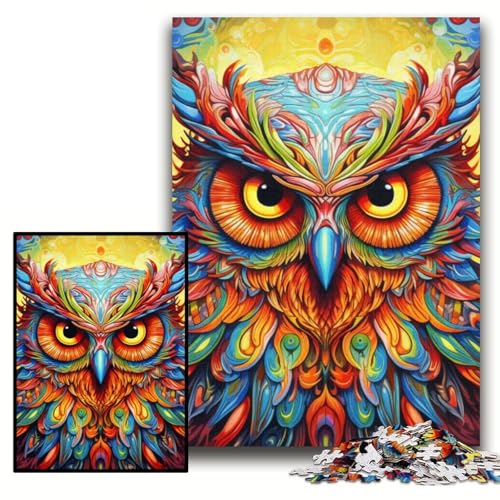 Puzzle für Erwachsene, 1000-teiliges Eulen-Puzzle aus Pappe für Erwachsene, 26x38cm, interaktives Familienspiel, Denksportaufgabe, Lernspielzeug Puzzle für Erwachsene, 1000-teiliges Eulen-Puzzle aus Pappe für Erwachsene, 26x38cm, interaktives Familienspiel, Denksportaufgabe, Lernspielzeug von ZKYUBEK