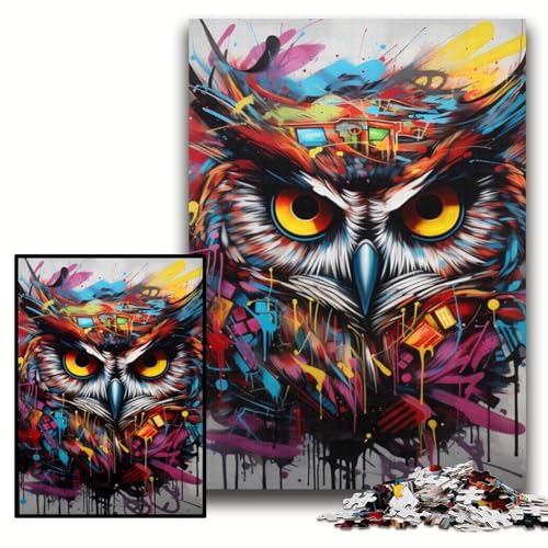 Puzzle für Erwachsene, 1000-teiliges Eulen-Puzzle für Erwachsene, 50x75cm, entspannende Unterhaltung, Heimdekoration Puzzle für Erwachsene, 1000-teiliges Eulen-Puzzle für Erwachsene, 50x75cm, entspannende Unterhaltung, Heimdekoration von ZKYUBEK