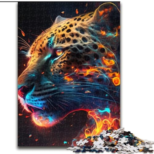 Puzzle für Erwachsene, 1000-teiliges Fantasy-Leoparden-Holzpuzzle, Größe 50x75cm, für Reiseliebhaber und Paare, anspruchsvolles Spielzeug von ZKYUBEK