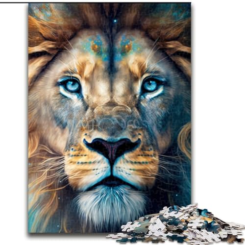 Puzzle für Erwachsene, 1000-teiliges Fantasy-Löwen-Puzzle aus Pappe, Größe 26x38cm, für Reiseliebhaber und Paare, anspruchsvolles Spielzeug von ZKYUBEK