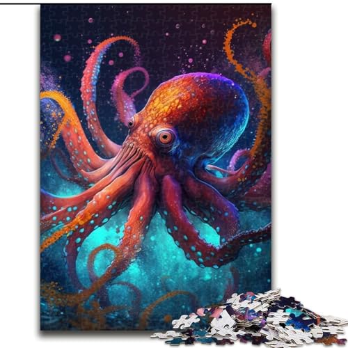Puzzle für Erwachsene, 1000-teiliges Fantasy-Oktopus-Puzzle aus Pappe, Größe 26x38cm, für Reiseliebhaber und Paare, anspruchsvolles Spielzeug von ZKYUBEK