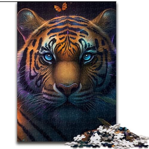 Puzzle für Erwachsene, 1000-teiliges Fantasy-Tiger-Puzzle aus Pappe, Größe 26x38cm, für Reiseliebhaber und Paare, anspruchsvolles Spielzeug von ZKYUBEK