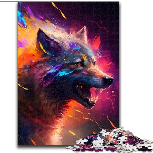 Puzzle für Erwachsene, 1000-teiliges Fantasy-Wolf-Puzzle aus Pappe, Größe 26x38cm, für Reiseliebhaber und Paare, anspruchsvolles Spielzeug von ZKYUBEK