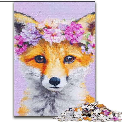 Puzzle für Erwachsene, 1000-teiliges Fuchs-Ölgemälde-Holzpuzzle für Erwachsene, 50x75cm, Denksportaufgabe, Spiel für Erwachsene, interaktive Familienaktivität von ZKYUBEK