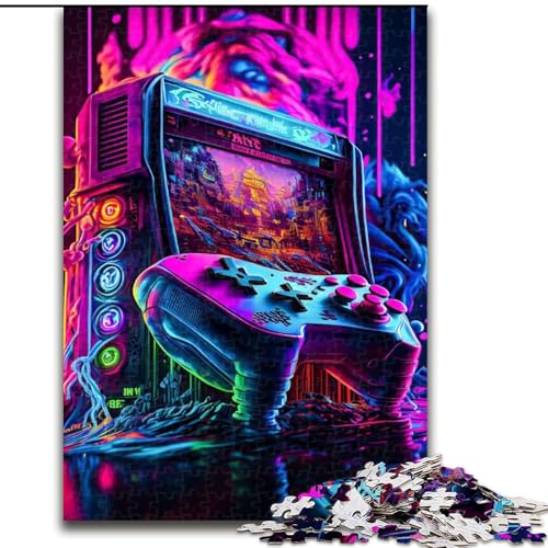 Puzzle für Erwachsene, 1000-teiliges Gaming-Neon-Holzpuzzle, Größe 50x75cm, anspruchsvolles Denkspiel – entspannendes Spielzeug für Teenager von ZKYUBEK