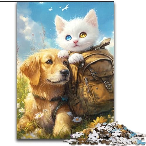 Puzzle für Erwachsene, 1000-teiliges Golden Retriever- und Kätzchen-Holzpuzzle für Erwachsene, 26x38cm, Denksportaufgabe, Spiel für Erwachsene, interaktive Familienaktivität Puzzle für Erwachsene, 1000-teiliges Golden Retriever- und Kätzchen-Holzpuzzle für Erwachsene, 26x38cm, Denksportaufgabe, Spiel für Erwachsene, interaktive Familienaktivität von ZKYUBEK