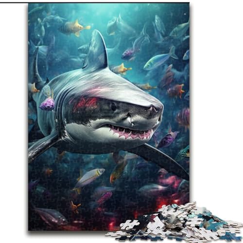 Puzzle für Erwachsene, 1000-teiliges Hai-Holzpuzzle, Größe 50x75cm, anspruchsvolles DIY-Denkspiel für Teenager Puzzle für Erwachsene, 1000-teiliges Hai-Holzpuzzle, Größe 50x75cm, anspruchsvolles DIY-Denkspiel für Teenager von ZKYUBEK