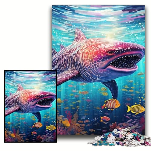 Puzzle für Erwachsene, 1000-teiliges Hai-Puzzle für Erwachsene, 50x75cm, Eltern, Partner, Freunde – ab 14 Jahren Puzzle für Erwachsene, 1000-teiliges Hai-Puzzle für Erwachsene, 50x75cm, Eltern, Partner, Freunde – ab 14 Jahren von ZKYUBEK