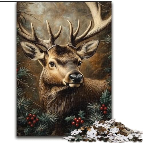 Puzzle für Erwachsene, 1000-teiliges Hirsch-Holzpuzzle für Erwachsene, 26x38cm, Denksportaufgabe und Heimdekoration Puzzle für Erwachsene, 1000-teiliges Hirsch-Holzpuzzle für Erwachsene, 26x38cm, Denksportaufgabe und Heimdekoration von ZKYUBEK