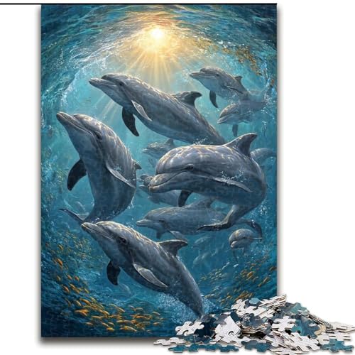 Puzzle für Erwachsene, 1000-teiliges Holzpuzzle „Delfinfamilie“ für Erwachsene, 26x38cm, Denksportaufgabe, Spiel für Erwachsene, interaktive Familienaktivität Puzzle für Erwachsene, 1000-teiliges Holzpuzzle „Delfinfamilie“ für Erwachsene, 26x38cm, Denksportaufgabe, Spiel für Erwachsene, interaktive Familienaktivität von ZKYUBEK