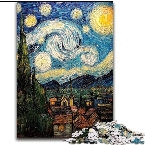 Puzzle für Erwachsene, 1000-teiliges Holzpuzzle „Sternennacht im Land“, 50x75cm, perfekt für Familienspaß an Weihnachten, Thanksgiving, Geburtstagen und Ostern Puzzle für Erwachsene, 1000-teiliges Holzpuzzle „Sternennacht im Land“, 50x75cm, perfekt für Familienspaß an Weihnachten, Thanksgiving, Geburtstagen und Ostern von ZKYUBEK