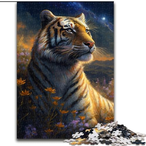 Puzzle für Erwachsene, 1000-teiliges Holzpuzzle Planet Tiger, Größe 50x75cm, anspruchsvolles Denkspiel – entspannendes Spielzeug für Teenager von ZKYUBEK