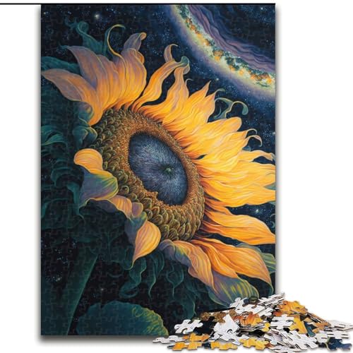 Puzzle für Erwachsene, 1000-teiliges Holzpuzzle Universum-Sonnenblume, Größe 50x75cm, anspruchsvolles Denkspiel – entspannendes Spielzeug für Teenager von ZKYUBEK