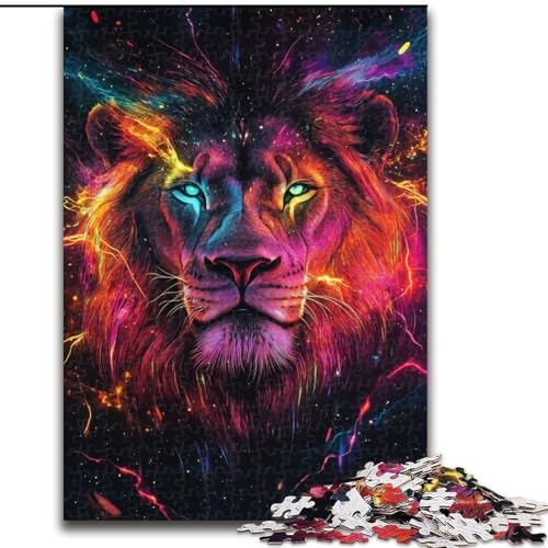 Puzzle für Erwachsene, 1000-teiliges Holzpuzzle mit Galaxie-Löwenmotiv, 50x75cm, Denksportaufgabe, Spiel für Erwachsene, interaktive Familienaktivität von ZKYUBEK