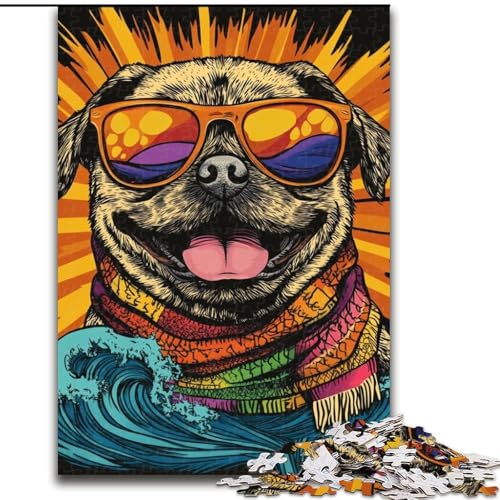 Puzzle für Erwachsene, 1000-teiliges Holzpuzzle mit modischem Mops für Erwachsene, 26x38cm, Denksportaufgabe, Spiel für Erwachsene, interaktive Familienaktivität Puzzle für Erwachsene, 1000-teiliges Holzpuzzle mit modischem Mops für Erwachsene, 26x38cm, Denksportaufgabe, Spiel für Erwachsene, interaktive Familienaktivität von ZKYUBEK