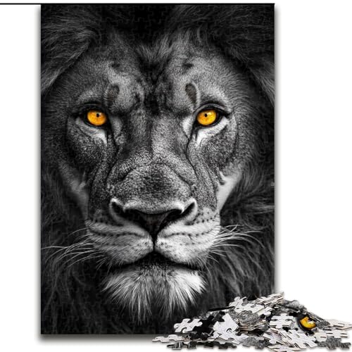 Puzzle für Erwachsene, 1000-teiliges Holzpuzzle mit schwarz-weißem Löwenmotiv, 50x75cm, Denksportaufgabe, Spiel für Erwachsene, interaktive Familienaktivität Puzzle für Erwachsene, 1000-teiliges Holzpuzzle mit schwarz-weißem Löwenmotiv, 50x75cm, Denksportaufgabe, Spiel für Erwachsene, interaktive Familienaktivität von ZKYUBEK