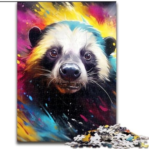 Puzzle für Erwachsene, 1000-teiliges Honigdachs-Puzzle aus Pappe, Größe 26x38cm, für Reiseliebhaber und Paare, anspruchsvolles Spielzeug von ZKYUBEK