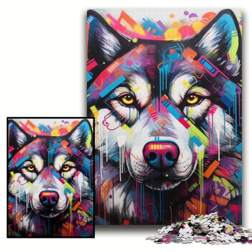 Puzzle für Erwachsene, 1000-teiliges Hyänen-Graffiti-Holzpuzzle für Erwachsene, 50x75cm, interaktives Familienspiel, Gehirn-Herausforderung, Lernspielzeug Puzzle für Erwachsene, 1000-teiliges Hyänen-Graffiti-Holzpuzzle für Erwachsene, 50x75cm, interaktives Familienspiel, Gehirn-Herausforderung, Lernspielzeug von ZKYUBEK