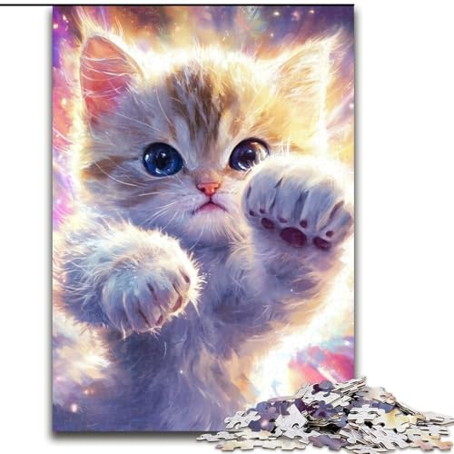 Puzzle für Erwachsene, 1000-teiliges Katzenpuzzle für Erwachsene, Heimdekoration, Familienspaß, ab 14 Jahren, 26x38cm von ZKYUBEK