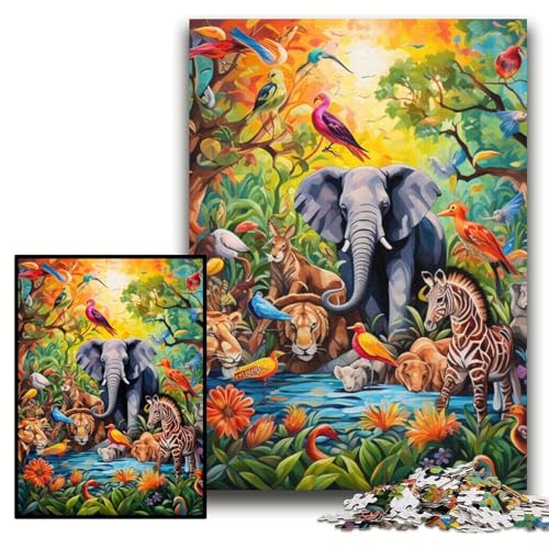 Puzzle für Erwachsene, 1000-teiliges Kunst-Elefanten-Puzzle für Erwachsene, 26x38cm, Eltern, Partner, Freunde – ab 14 Jahren Puzzle für Erwachsene, 1000-teiliges Kunst-Elefanten-Puzzle für Erwachsene, 26x38cm, Eltern, Partner, Freunde – ab 14 Jahren von ZKYUBEK