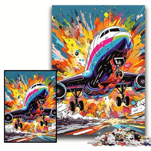 Puzzle für Erwachsene, 1000-teiliges Kunst-Flugzeug-Holzpuzzle für Erwachsene, 50x75cm, interaktives Familienspiel, Gehirn-Herausforderung, Lernspielzeug Puzzle für Erwachsene, 1000-teiliges Kunst-Flugzeug-Holzpuzzle für Erwachsene, 50x75cm, interaktives Familienspiel, Gehirn-Herausforderung, Lernspielzeug von ZKYUBEK