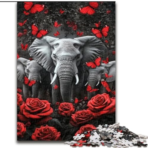 Puzzle für Erwachsene, 1000-teiliges Mohn-Elefanten-Holzpuzzle für Erwachsene, 26x38cm, Denksportaufgabe und Heimdekoration Puzzle für Erwachsene, 1000-teiliges Mohn-Elefanten-Holzpuzzle für Erwachsene, 26x38cm, Denksportaufgabe und Heimdekoration von ZKYUBEK